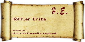 Höffler Erika névjegykártya