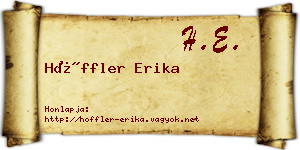 Höffler Erika névjegykártya